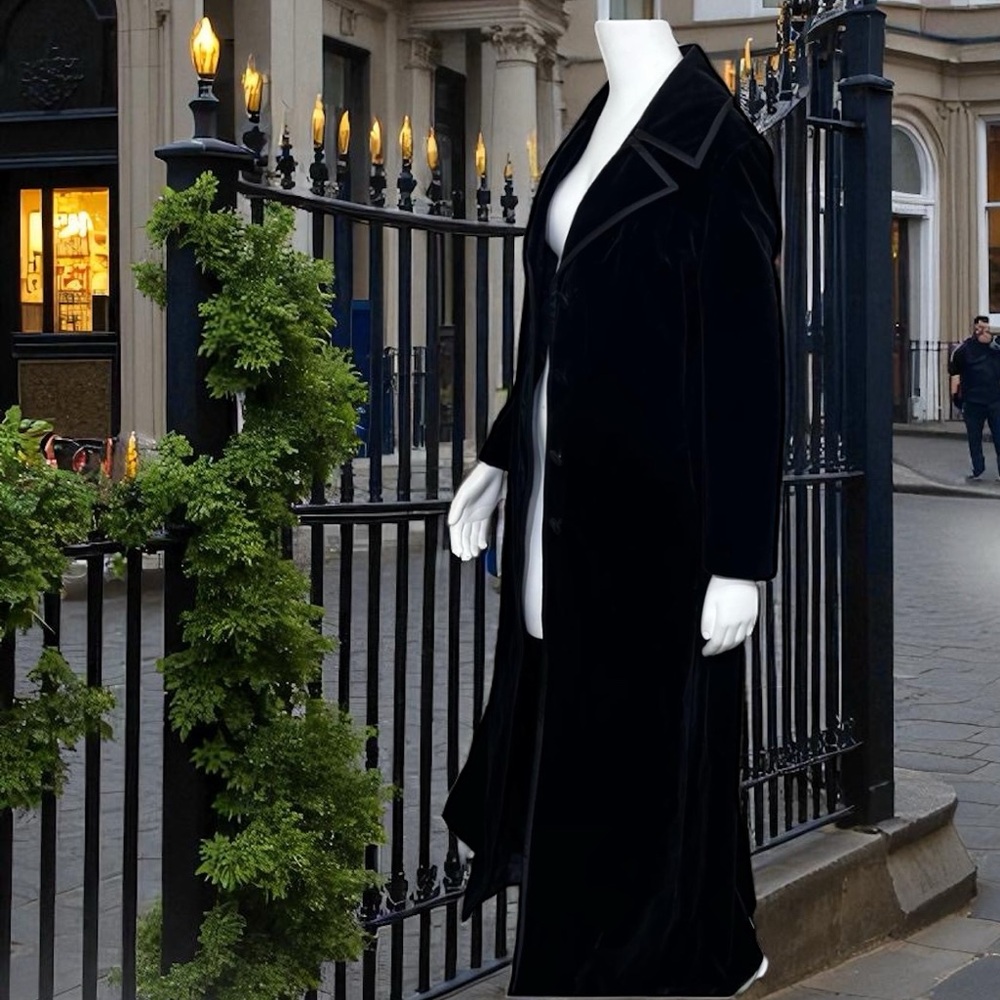 Vintage 1970’s velvet, plush, long, goth style coat